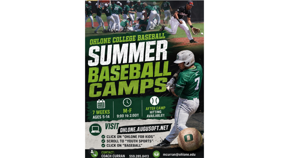 2026 Summer Ohlone Baseball Camps